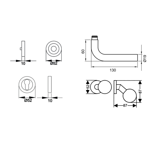 Malta ER25, Wechselgarnitur rechts Edelst. matt