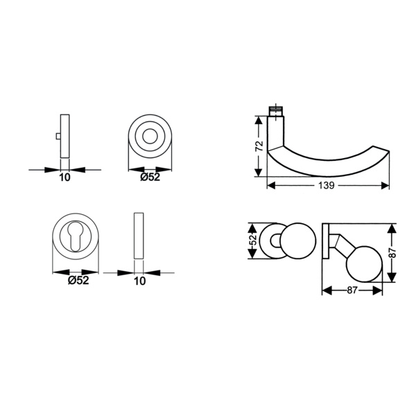 Sylt ER26, Wechselgarnitur rechts Edelst. matt