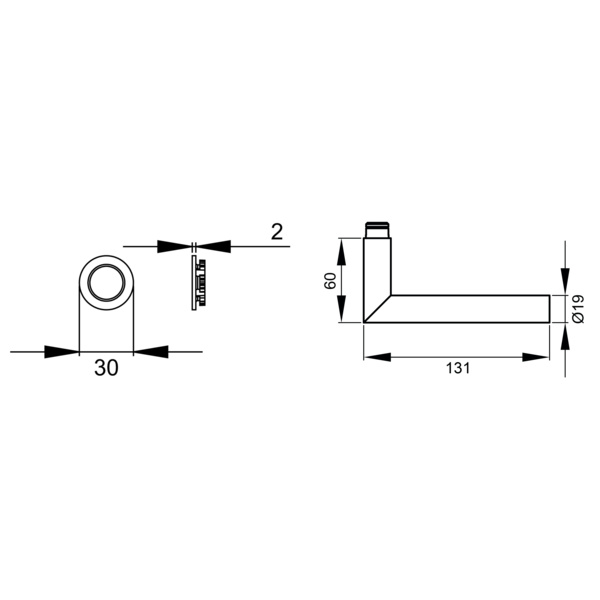 Rhodos ER28M, o. Schlüsselrosette Edelst. matt