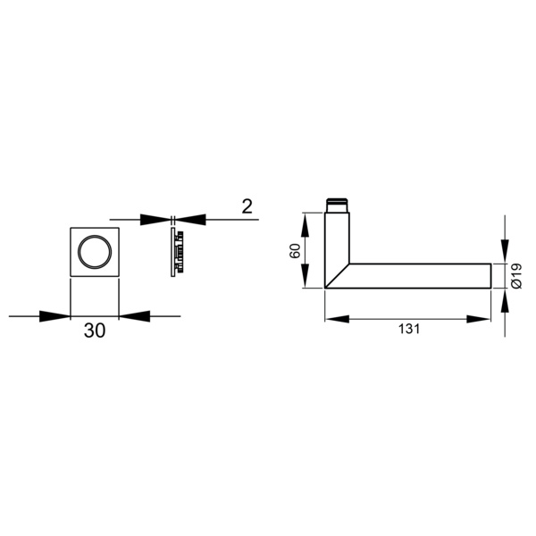 Rhodos ER28QM, o. Schlüsselrosette Edelst. matt