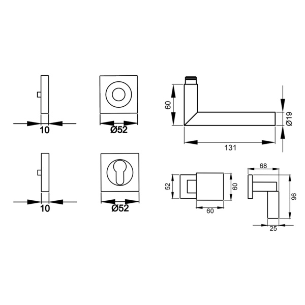Rhodos ER28Q, Wechselgarnitur rechts Kosmos Schwarz