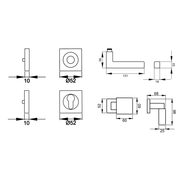 Seattle ER46Q, Wechselgarnitur rechts Antik Bronzeoptik