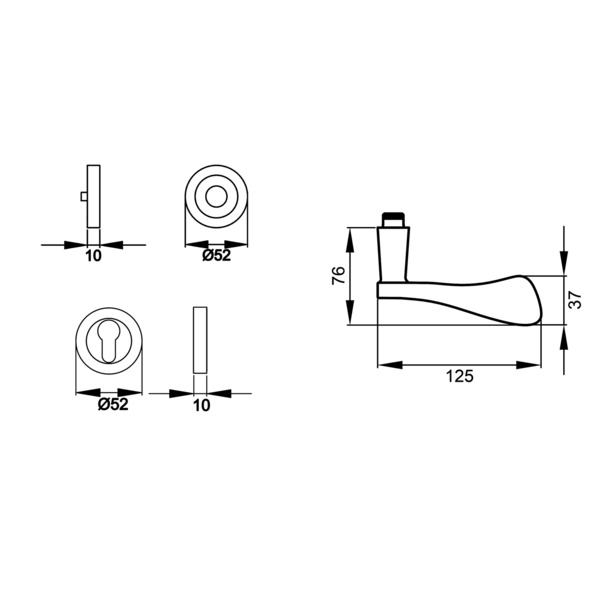 Stockholm ER79, Profilzylinder Edelst. poliert/matt