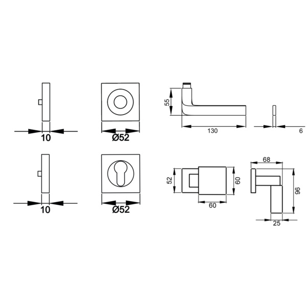Las Vegas ER87Q, Wechselgarnitur links Edelst. poliert
