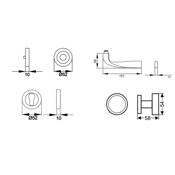 Nevada ER88, Wechselgarnitur links Edelst. matt