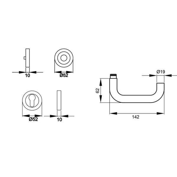 Kreta ER/EN 27, Profilzylinder Edelst. matt