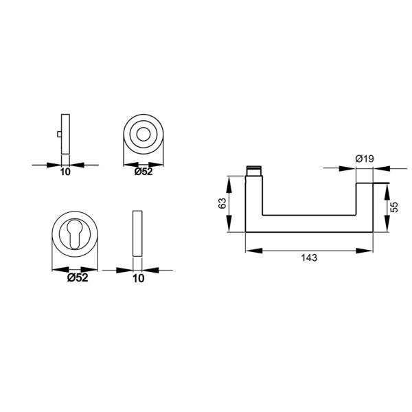 Kos ER/FS 20V, Profilzylinder FS Kosmos Schwarz