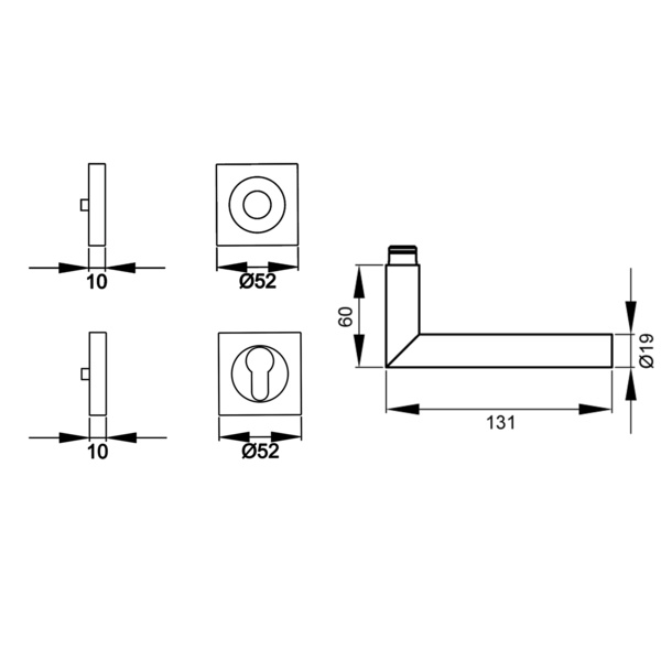 Rhodos ER/FS 28Q, Profilzylinder FS Edelst. matt