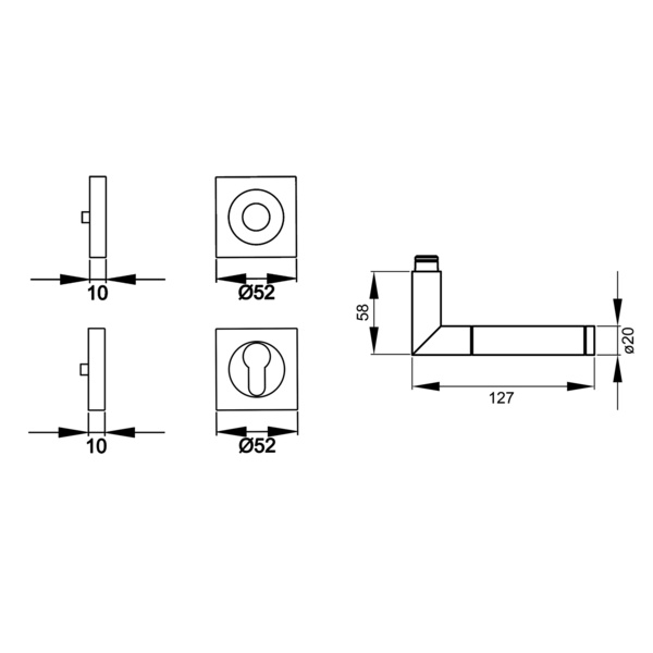 Rio Steel ER/FS 34Q, Profilzylinder FS Edelst. poliert/matt