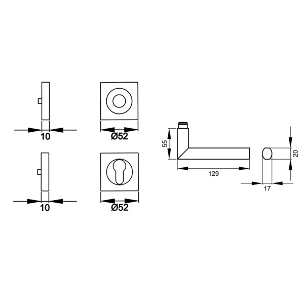 Porto ER/FS 43Q, Profilzylinder FS Edelst. poliert/matt