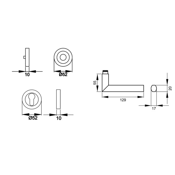 Porto ER/FS 43, Profilzylinder FS Edelst. poliert/matt