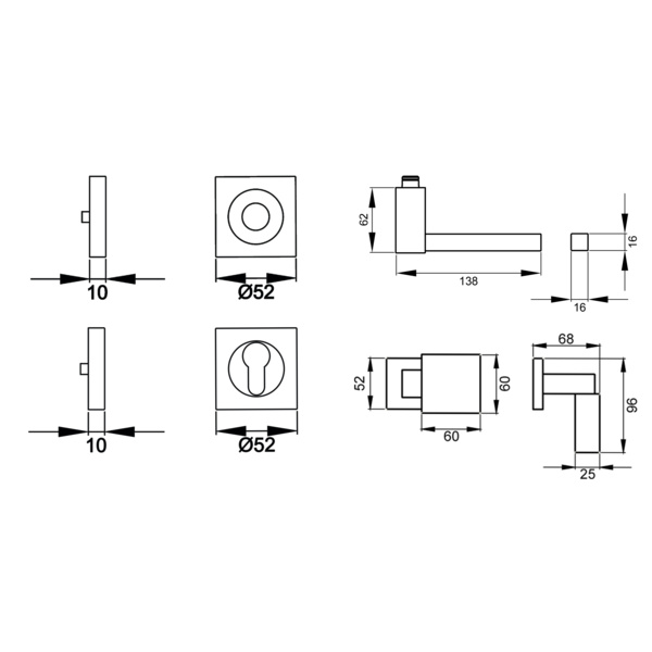 Portland ER/FS 47Q, Wechselgarnitur links FS Edelst. matt