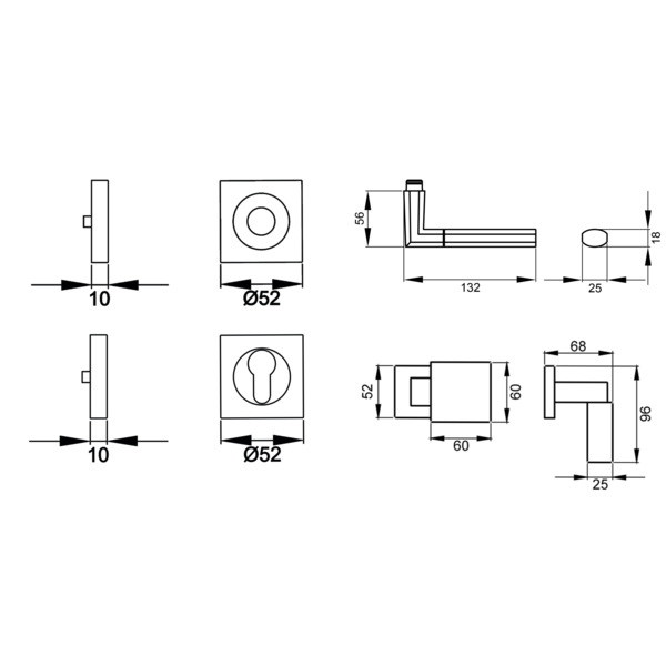 Oregon ER/FS 48Q- Wechselgarnitur rechts FS Edelst. matt