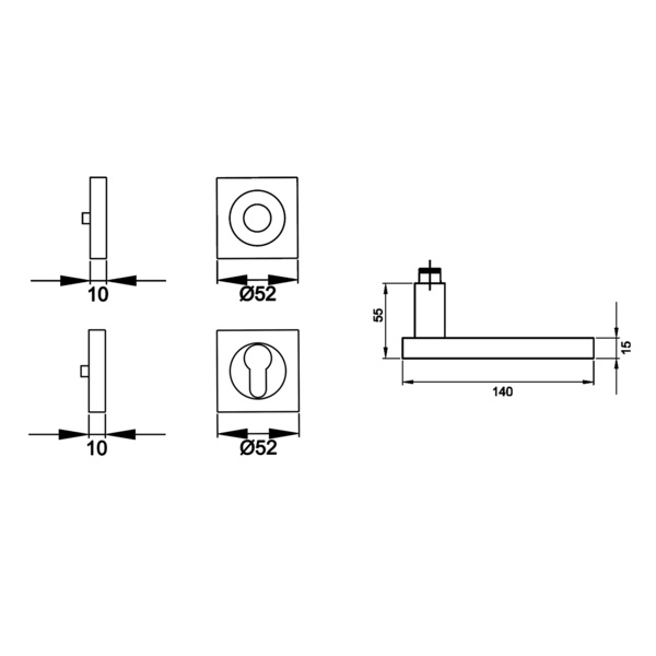 Milano ER/FS 52Q, Profilzylinder FS Edelst. matt