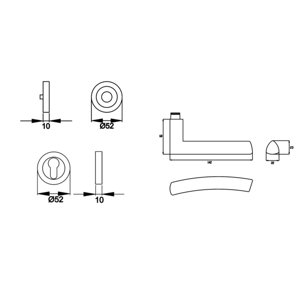 Madrid ER/FS 56, Profilzylinder FS Edelst. matt