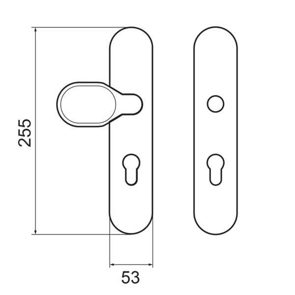 Feuerschutz ESG 670F PZ72 71, Schutzgarnitur Edelst. matt