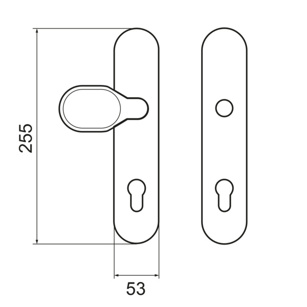 Standart ESG 675 PZ92 71, Schutzgarnitur Klasse ES1 Edelst. matt