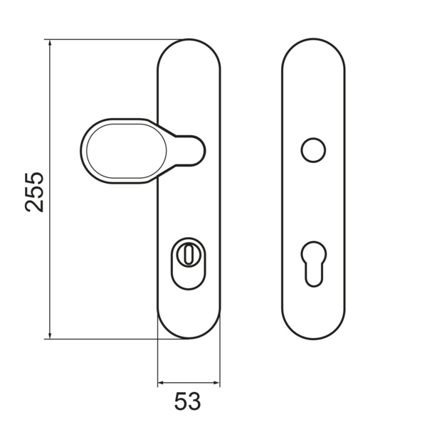 Zylinderschutz ESG 675K PZ72 71, Schutzgarnitur Klasse ES1 Edelst. matt