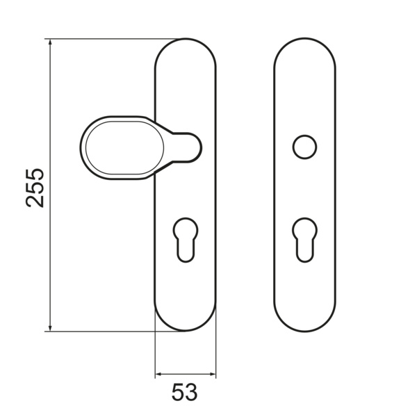 Feuerschutz ESG 675F PZ72 71, Schutzgarnitur Klasse ES1 Edelst. matt