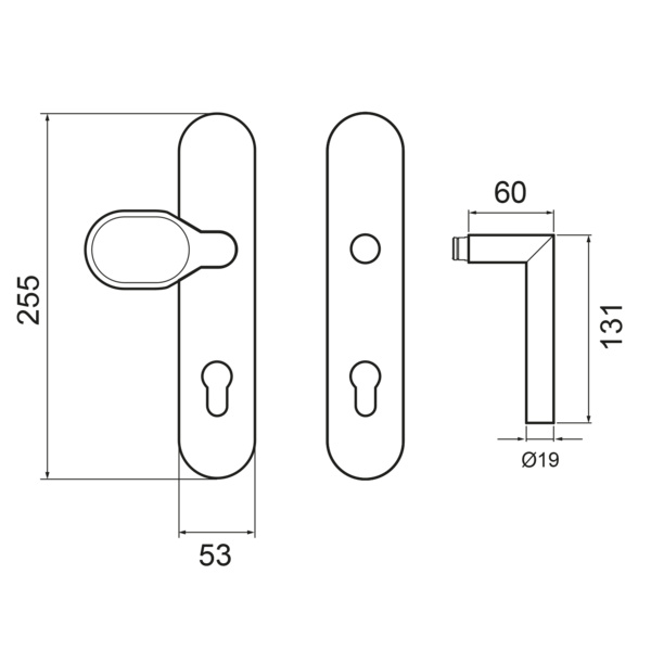 Rhodos DESG28 675F PZ88 83, Schutzgarnitur Klasse ES1 Kosmos Schwarz