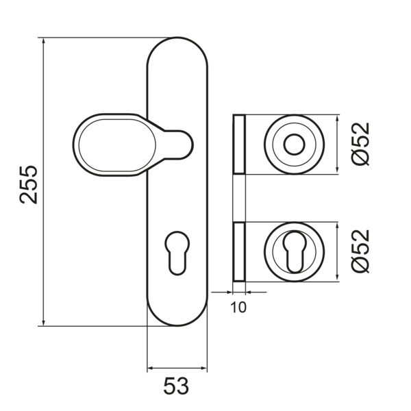Standart DESGR 680 PZ88 83, Schutzgarnitur Klasse ES2 Kosmos Schwarz