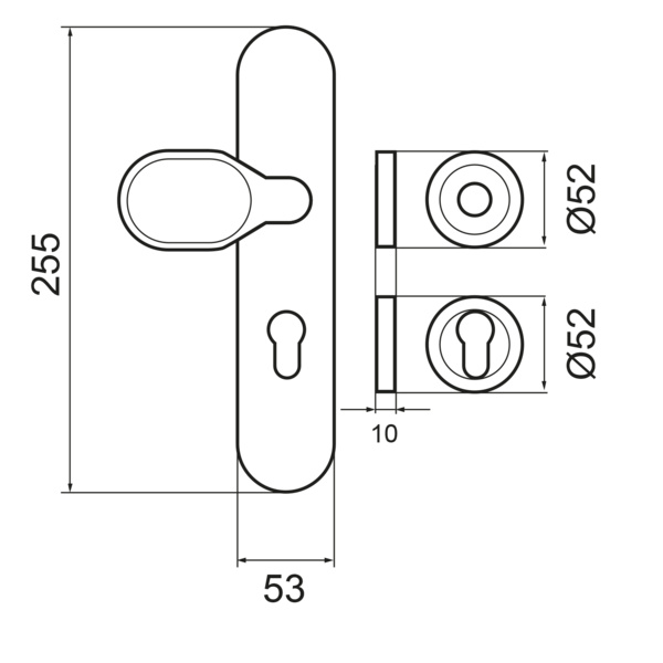 Feuerschutz ESGR 680F PZ72 83, Schutzgarnitur Klasse ES2 Kosmos Schwarz