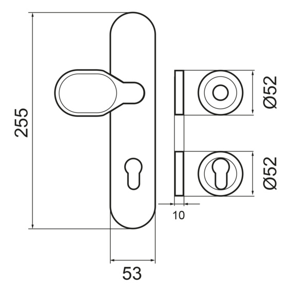 Feuerschutz DESGR 680F PZ88 83, Schutzgarnitur Klasse ES2 Kosmos Schwarz