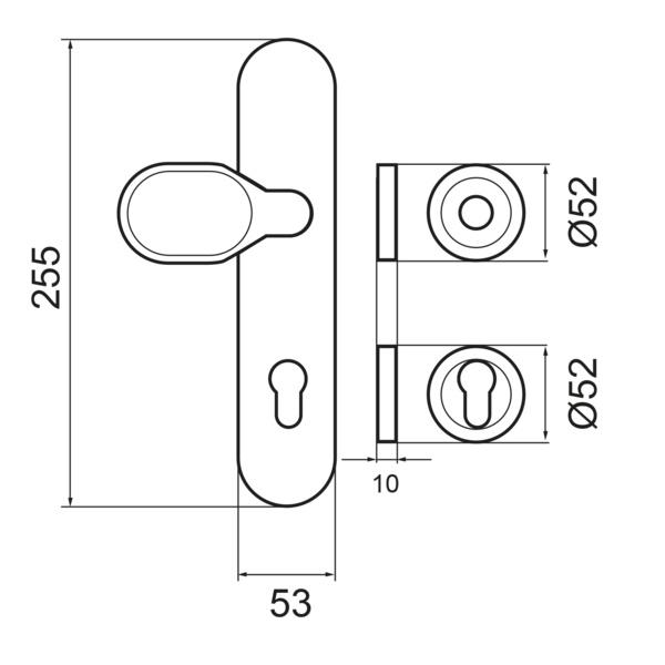 Feuerschutz ESGR 680F PZ92 83, Schutzgarnitur Klasse ES2 Kosmos Schwarz