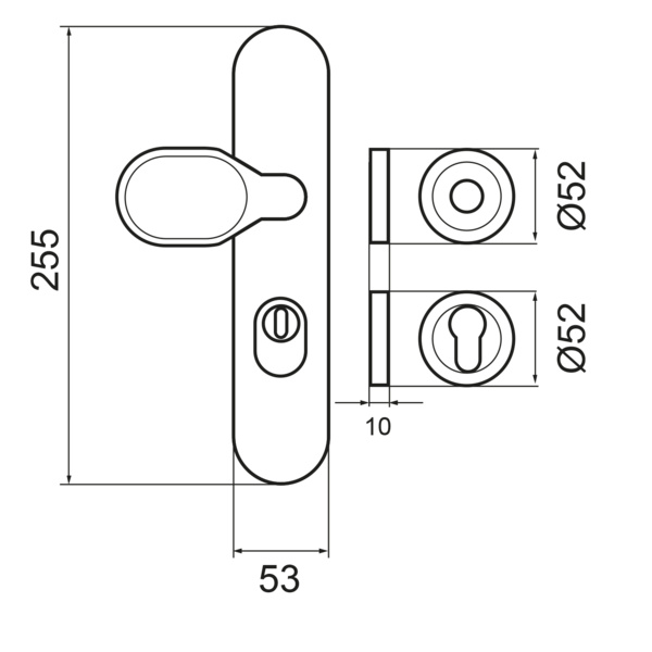 Zylinderschutz ESGR 680K PZ72 83, Schutzgarnitur Klasse ES2 Kosmos Schwarz
