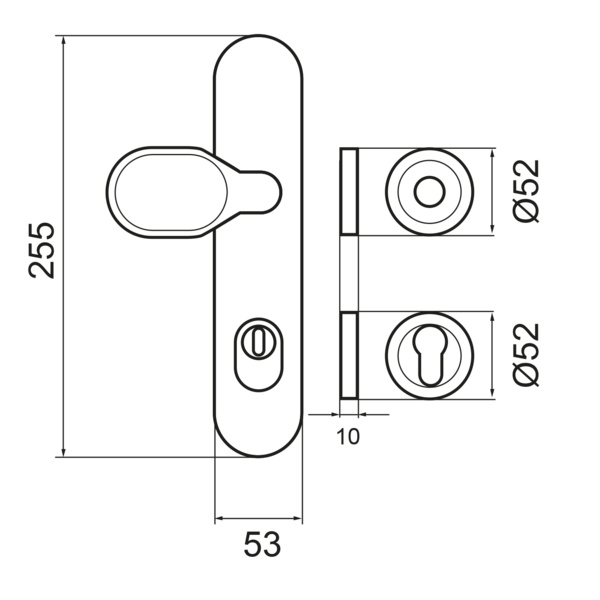 Zylinderschutz ESGR 680K PZ92 83, Schutzgarnitur Klasse ES2 Kosmos Schwarz