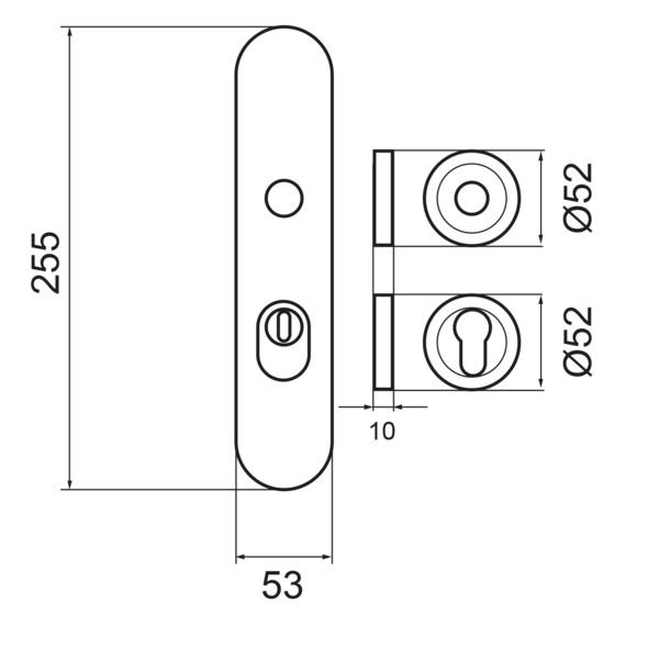 Feuerschutz+Zylinderschutz ESGR 680KDF PZ72 83, Schutzgarnitur Klasse ES2 Kosmos Schwarz