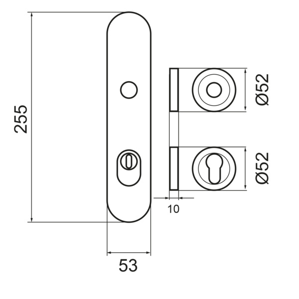 Feuerschutz+Zylinderschutz DESGR 680KDF PZ88 83, Schutzgarnitur Klasse ES2 Kosmos Schwarz