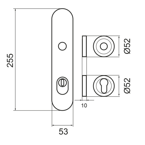 Feuerschutz+Zylinderschutz ESGR 680KDF PZ92 83, Schutzgarnitur Klasse ES2 Kosmos Schwarz