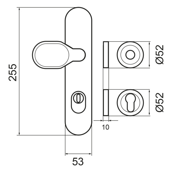 Feuerschutz+Zylinderschutz DESGR 680KF PZ88 83, Schutzgarnitur Klasse ES2 Kosmos Schwarz