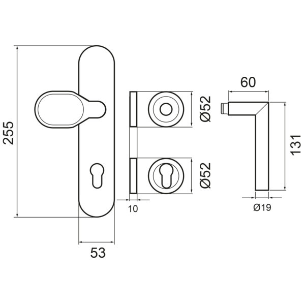 Rhodos ESGR28 680 PZ92 83, Schutzgarnitur Klasse ES2 Kosmos Schwarz