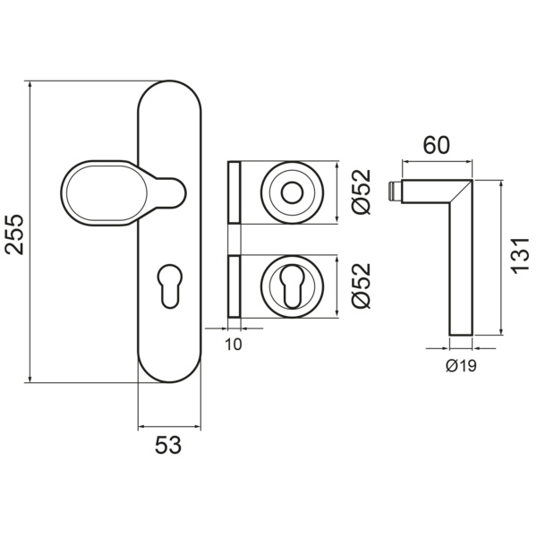 Rhodos ESGR28 680F PZ72 83, Schutzgarnitur Klasse ES2 Kosmos Schwarz