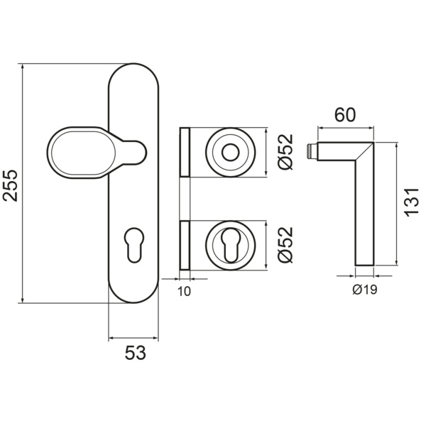 Rhodos ESGR28 680F PZ92 83, Schutzgarnitur Klasse ES2 Kosmos Schwarz