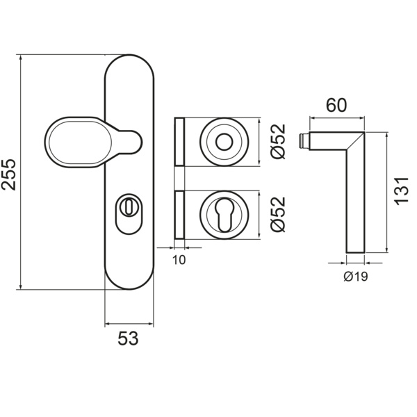 Rhodos ESGR28 680K PZ72 83, Schutzgarnitur Klasse ES2 Kosmos Schwarz