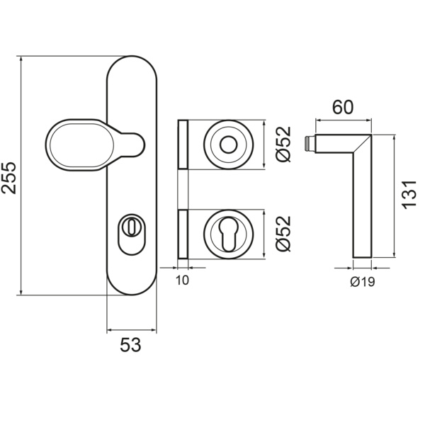 Rhodos DESGR28 680KF PZ88 83, Schutzgarnitur Klasse ES2 Kosmos Schwarz
