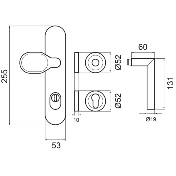 Rhodos ESGR28 680KF PZ92 83, Schutzgarnitur Klasse ES2 Kosmos Schwarz