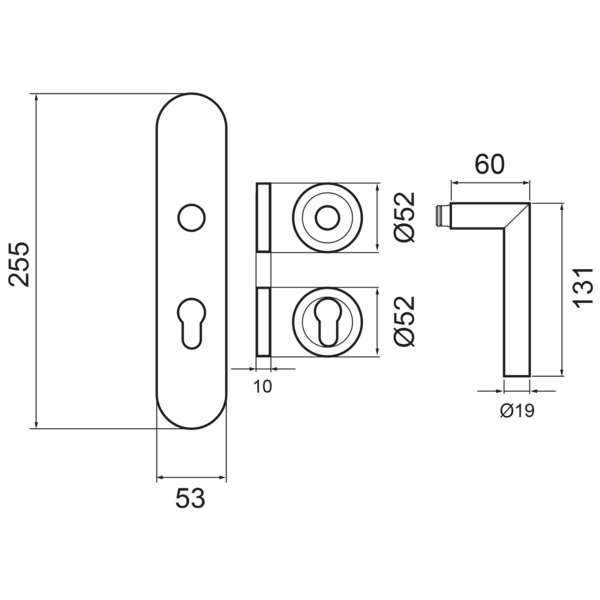 Standart ESGR28 680D PZ72 71, Schutzgarnitur Klasse ES2 Edelst. matt
