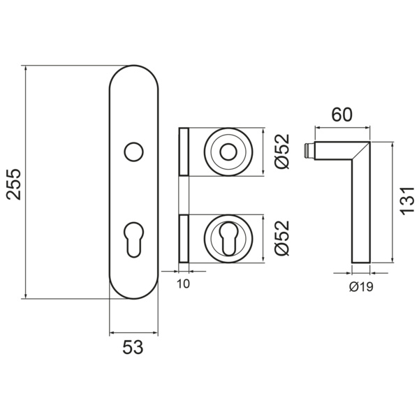 Feuerschutz DESGR28 680DF PZ88 71, Schutzgarnitur Klasse ES2 Edelst. matt