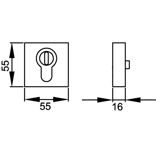 ESR550 ESR550Q KS 71, Schutzrosette mit Kernziehschutz ES1 RC2 Edelst. matt 1 Paar