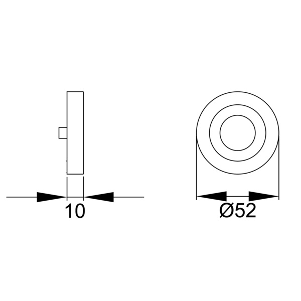 EZ1332 KA 71, 3-teilige Rosette Rundzylinder zentriert Edelst. matt 1 St.