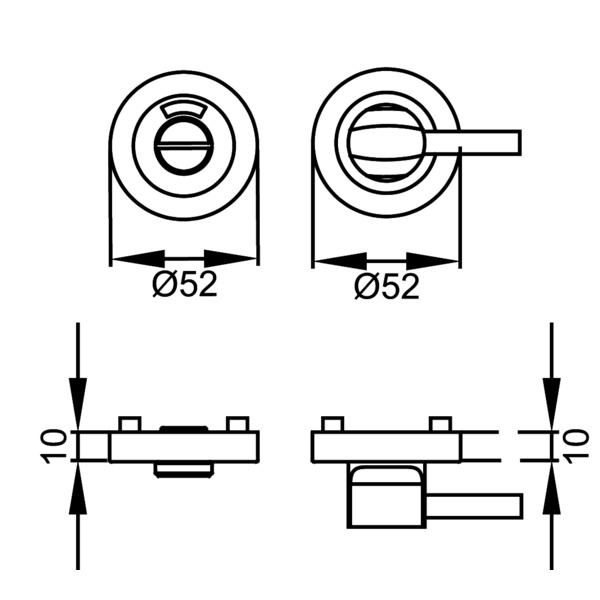 EZ1334 BAD 71, 3-teilige Rosette Bad rot/weiß barrierefrei Edelst. matt 1 Set