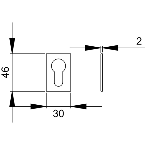 Mini Rosette EZ140Q PZ 83, Minirosette Profilzylinder Kosmos Schwarz 1 St.