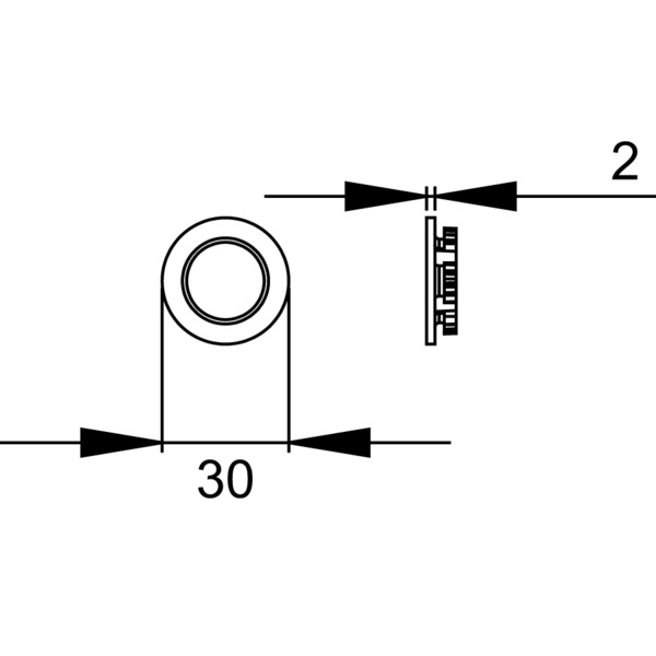 Mini Rosette EZ140 DR 83, Minirosette Drücker Kosmos Schwarz 1 St.