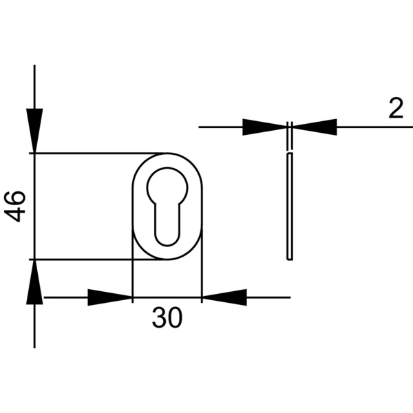 Mini Rosette EZ140 PZ 83, Minirosette Profilzylinder Kosmos Schwarz 1 St.