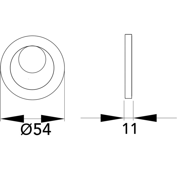 Slim Style EZ170 KAV 73, Edelstahl- Klipros. m. Kunststoffunterk. Rundzyl. 7,5mm versetzt Edelstahl poliert/matt