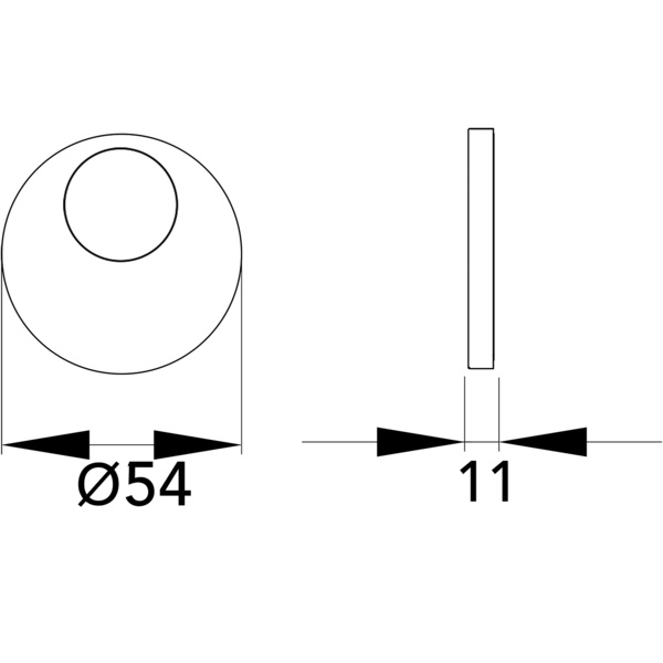Slim Style EZ170B KAV 71, Edelstahl- Klipros. m. Kunststoffunterk. Rundzyl. 7,5mm versetzt Edelstahl matt